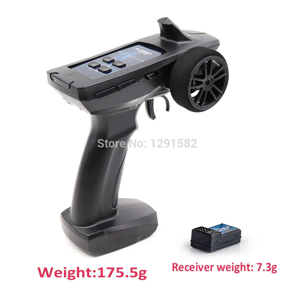 

Hot TURBO Racing 2.4GHz 91805G 91805G-VT 4CH Radio system Transmitter Controller Remote Control w/ Receiver for RC Drone Car Boa