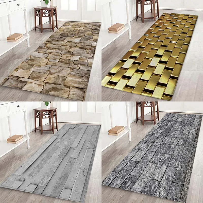 

Marble brick floor mat, BRICS brick flower print Anti-Slip flannels home mat