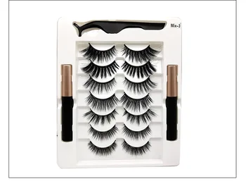 

Magnet Eyelash Natural Set Glue-Free Magnetic Magnet False Eyelashes Seven Pairs Handmade Three-dimensional Eyelashes