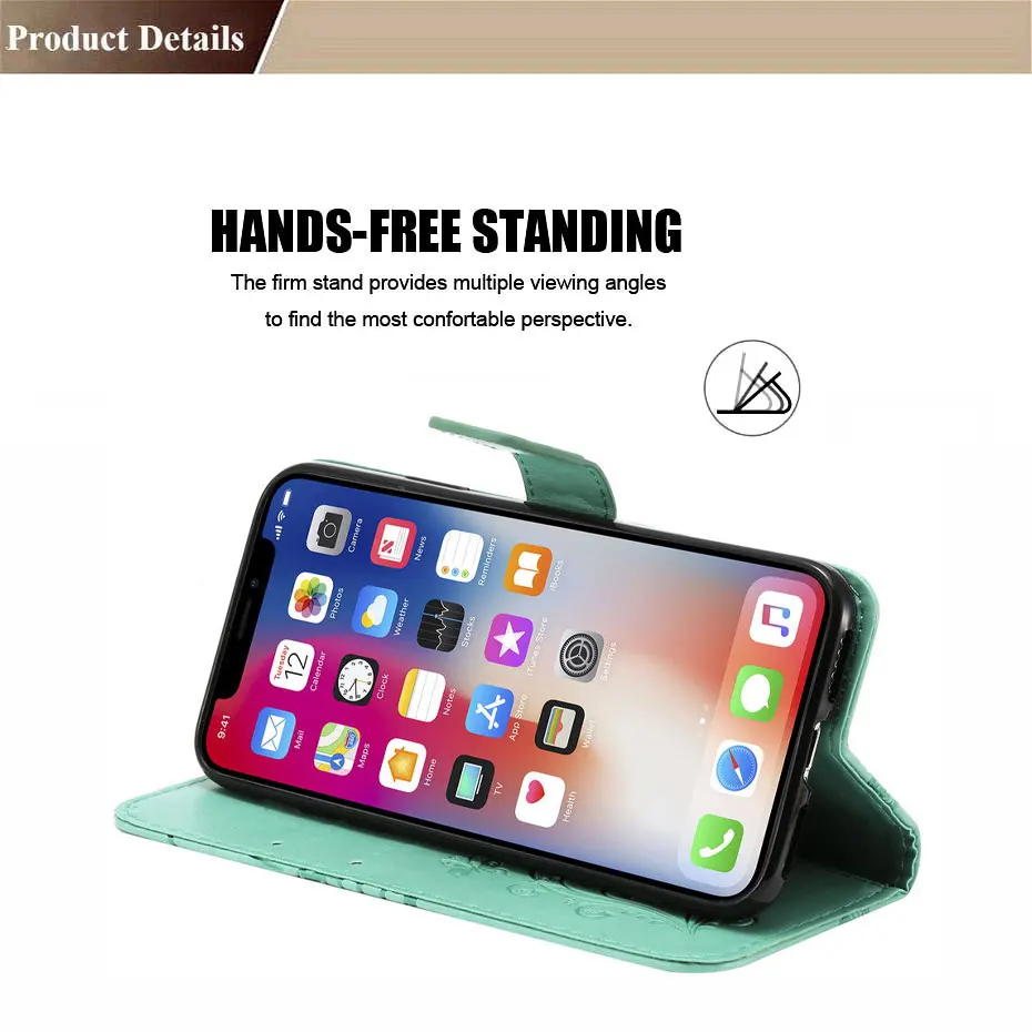 Флип-чехол с 3D бабочкой для iPhone 11 Pro Max XR XS max X Wallet кожаный чехол для iPhone 6 6s 7 8 Plus 5 5S SE чехол Funda
