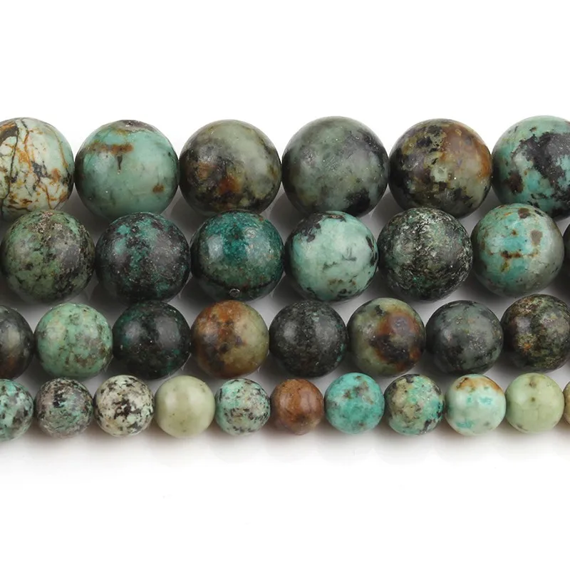 

4/6/8/10/12mm Natural Africa Turquoises Stone Beads Round Loose beads For Diy Bracelet Accessories Jewellery Making 15''/Strand