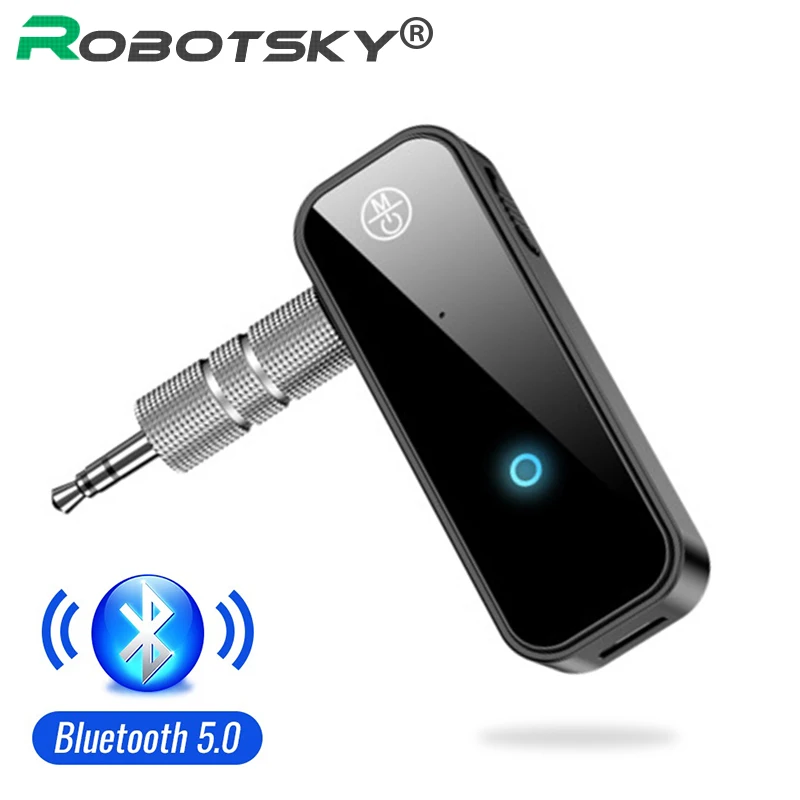 Adaptador receptor y transmisor Bluetooth 5,0 2 en 1, Conector de 3,5mm para altavoz de coche, TV, música, Audio Aux, receptor para auriculares, manos libres
