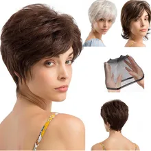 Роскошный Стильный Нежный парик из человеческих волос Дамская косая бахрома короткие волосы боб парик настоящие человеческие волосы ручной работы элегантная безопасность