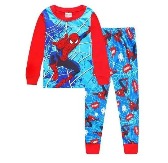 2-7Y Детские хлопковые пижамы; комплекты из футболки и брюк; одежда для сна; пижамы с рисунком для маленьких мальчиков и девочек; одежда для сна; специальное предложение; дешево