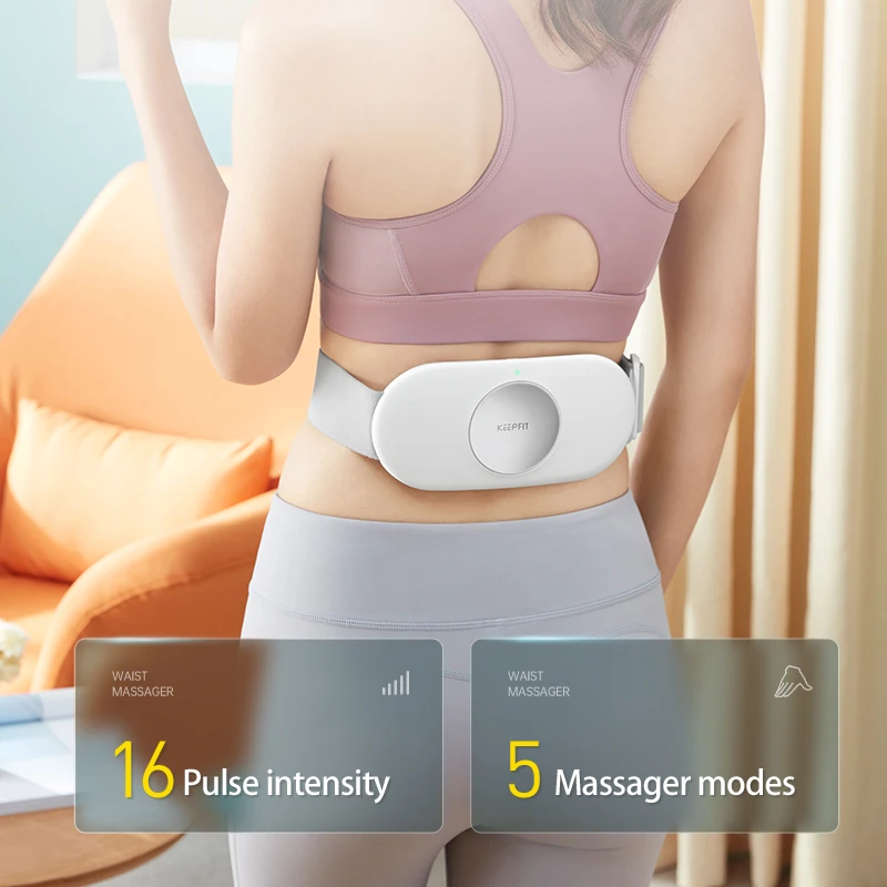 KEEPFIT Lumbar Massage Abdominal Back Waist Massager Heated Pulsed Infrared Light Low Frequency Magnetic Effect Relieve Pain