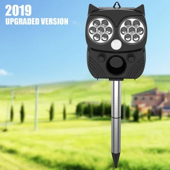 

Pest Repeller, Solar Powered Ultrasonic Animal Repeller With Ultrasonic Sound,Motion Sensor And 14LED Strong Flashing Light Wate