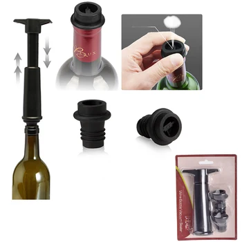 

High Quality Wine Bottle Saver with 2 Vacuum Stopper Plastic Vacuum Wine Stopper Wine Preserver Vacuum Pump for Bar Tools