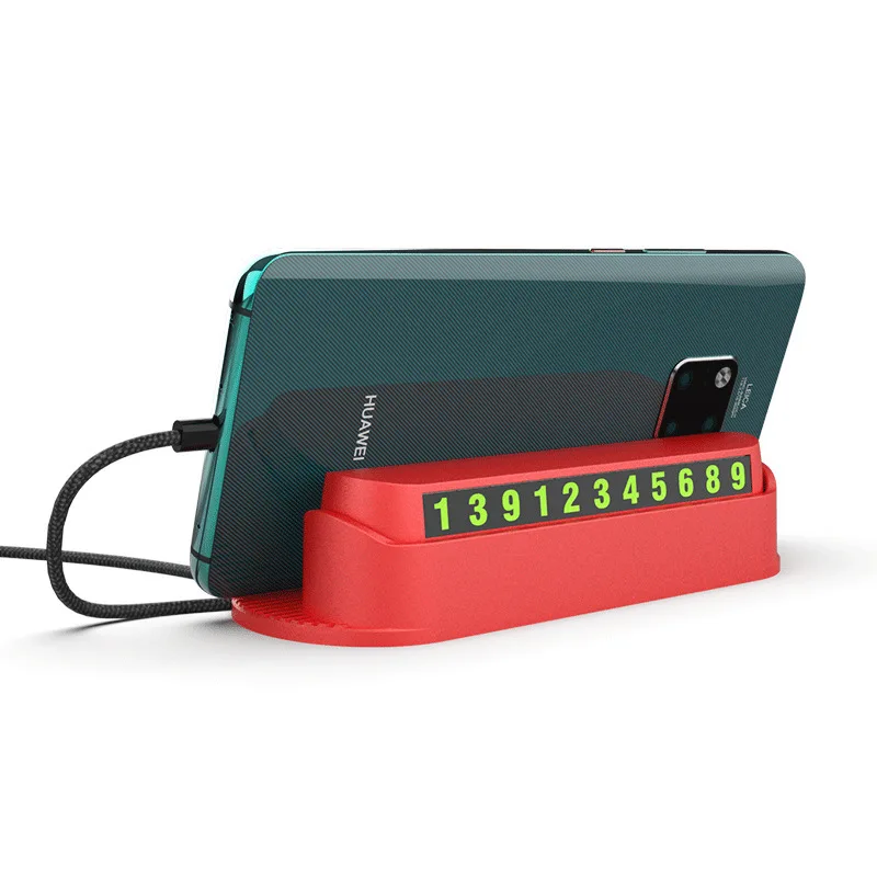 HOYOO Автомобильная карточка с телефоном для временной парковки, держатель для автомобиля, парковочный номер с Освежителем воздуха, духи, автомобильные аксессуары, наклейка - Название цвета: Красный