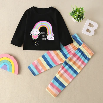 

Spring Newborn Infant O-neck Shirt Flexible Fabric Safe and Comfortable Korean Top Elastic Pants Suit Outfits Set