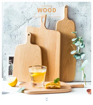 

Natural Kitchen Chopping Blocks Bread Pallet With Handle Baking Cutting Board Wooden Board Handmade Kitchen Accessories