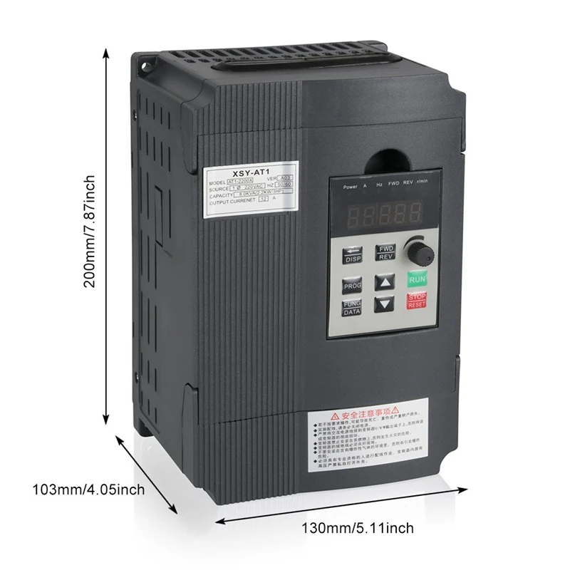 Привод с переменной частотой, Vfd преобразователь частоты 2.2Kw 3Hp 220V 12A для управления скоростью вращения двигателя шпинделя(Vfd-2.2Kw