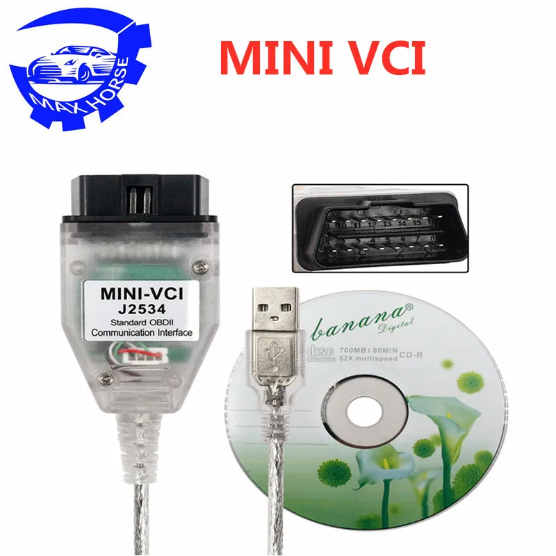 Последний V13.00.022 мини VCI интерфейс для TOYOTA TIS Techstream MINI-VCI FT232RL чип J2534 OBD2 Диагностический кабель