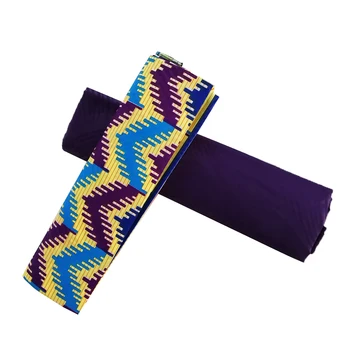 

Purple Blue 2+2 yards Polyester Wax Chitenge Ghana Ankara Kente Wax Fabric African Kitenge Print Fabric For Cloth