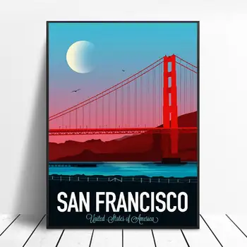 

San Francisco Canvas Print Wall Art Poster Picture Modern Minimalist Bedroom Living Room Decoration No Frame