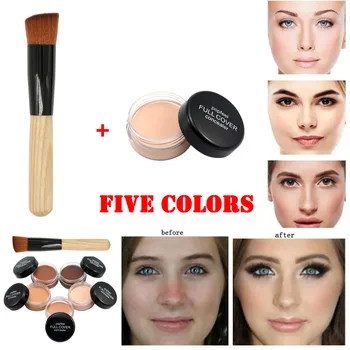 

Makeup Foundation Makeup Base Nude Face Liquid Cover Moisturizing Long Lasting Concealer + Makeup Brush Cosmetic
