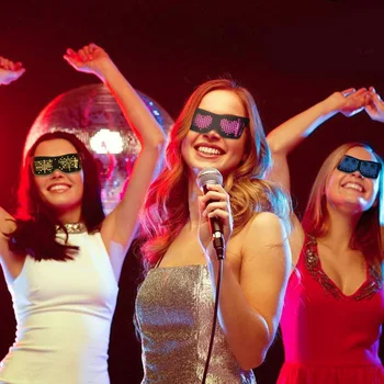 

Magic Bluetooth Led Party Glasses APP Control Luminous Glasses EMD DJ Electric Syllables Party Flashing Eye Glasses Novelty Gift