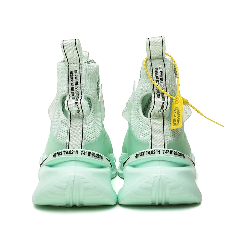 PULOMIES Men Ankle Boots Running Shoes Tennis Sport Sneakers High-Cut Platform Fashion Casual Walking Cushion Shoes Size 46