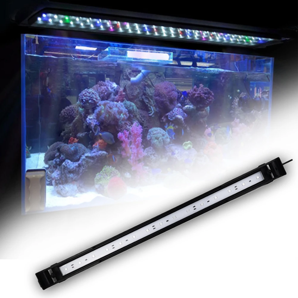 Декоративный аквариум для рыб, ультра тонкий ABS 5 цветов, ландшафтные товары для домашних животных, регулируемый светодиодный светильник для аквариума, Выдвижной кронштейн, 3 режима