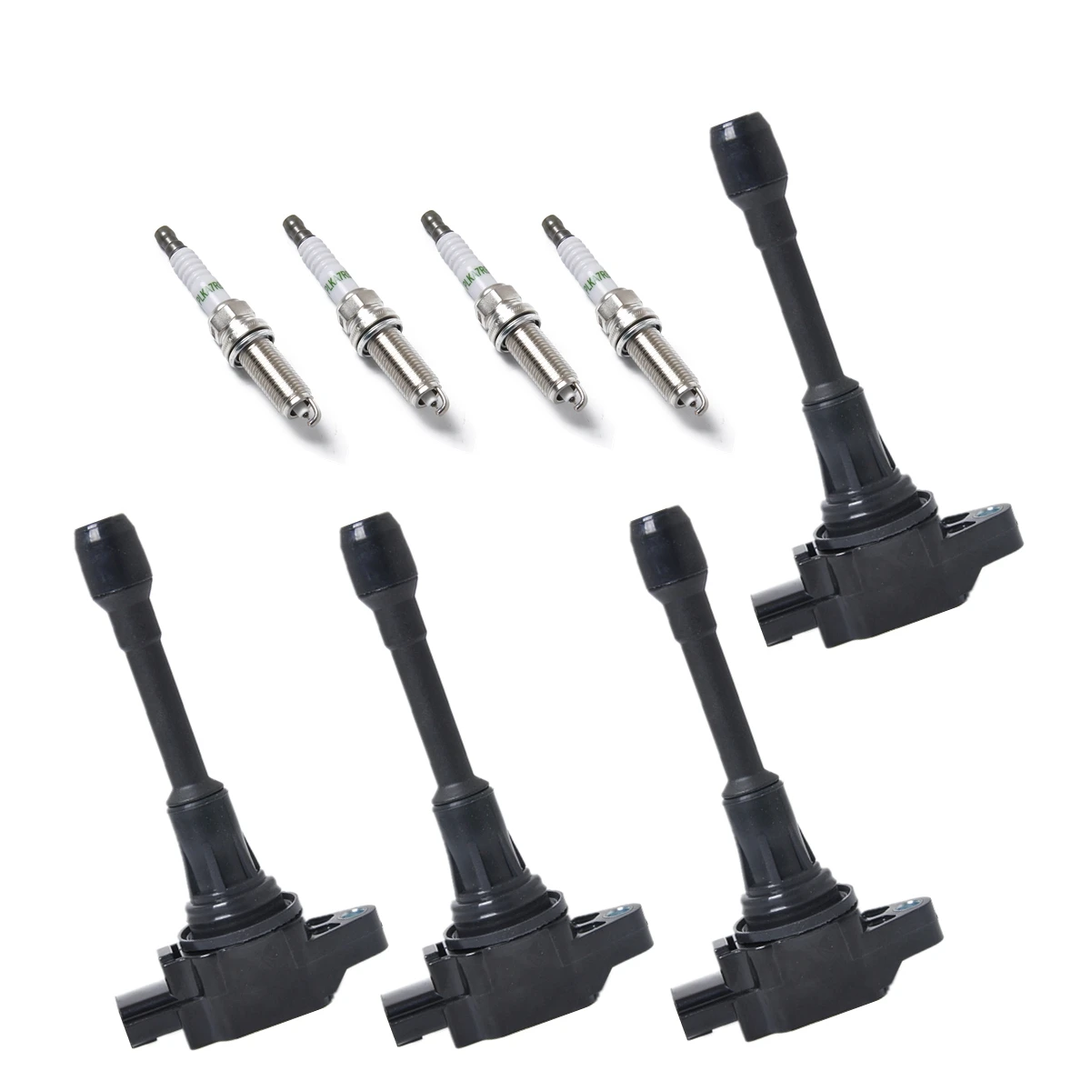 Set combination Ignition coil+ spark plug For Nissan / hacker Qi Jun 22448-JA00C, DILKAR6A11 platinum independent ignition - Цвет: Черный