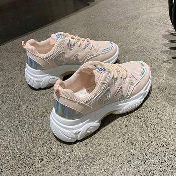 

2020 Women's Shoes Popular Basket Femme Light Old Daddy Shoes Women Chaussures Femme Casual Streetwear Shoes Platform Sneakers