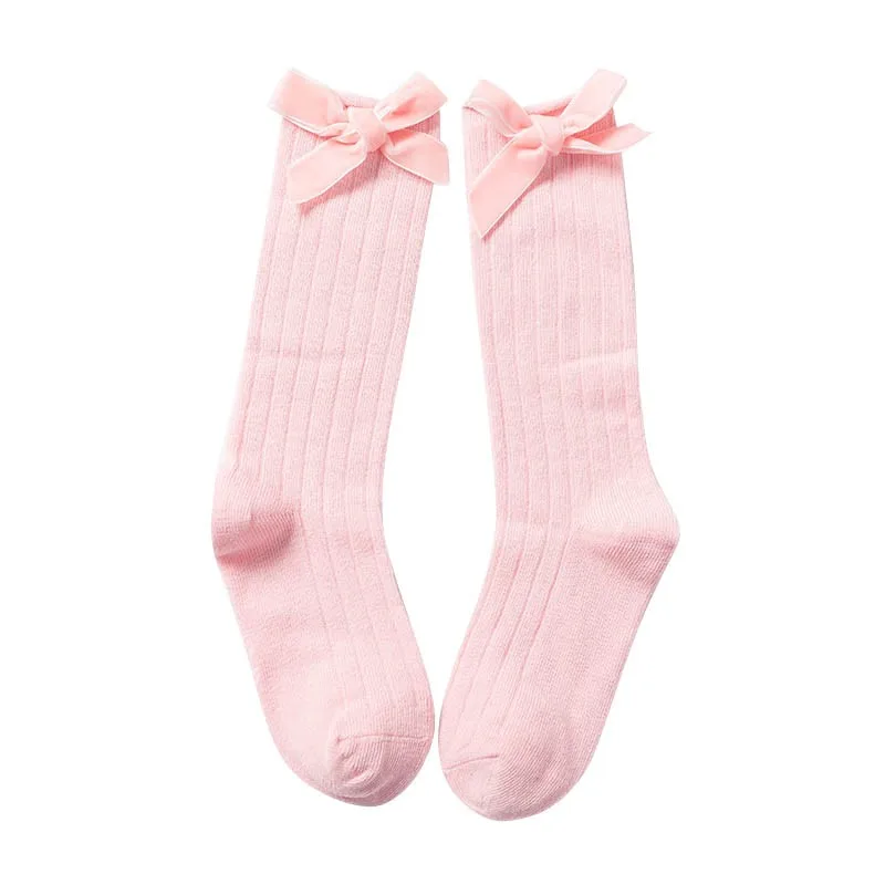 XL2713P Kids Socks Toddlers Girls Big Bow Knee High Long Socks Soft Cotton Lace baby Socks Bow - Цвет: XL2713P