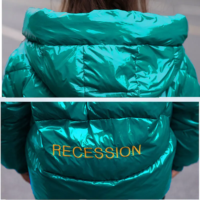 Winter Short Coat Warm cotton Jacket Women Glitter Plus Size Womens Winter Coat Hooded Thick Down Jackets waterproof Parka