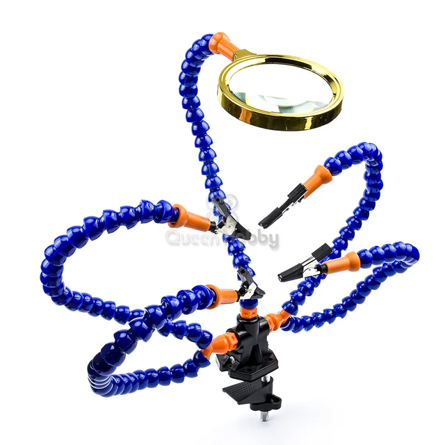 Flexible 5pcs Arms Soldering Iron Holder Pcb Welding Repair Third Help Hand Tool Bench Vise Table Clamp Soldering Station