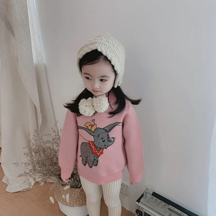 Autumn And Winter New Style CHILDREN'S Jacket Dumbo Dehaired Angora Men And Women Children Long-sleeved Pullover Thick Knit