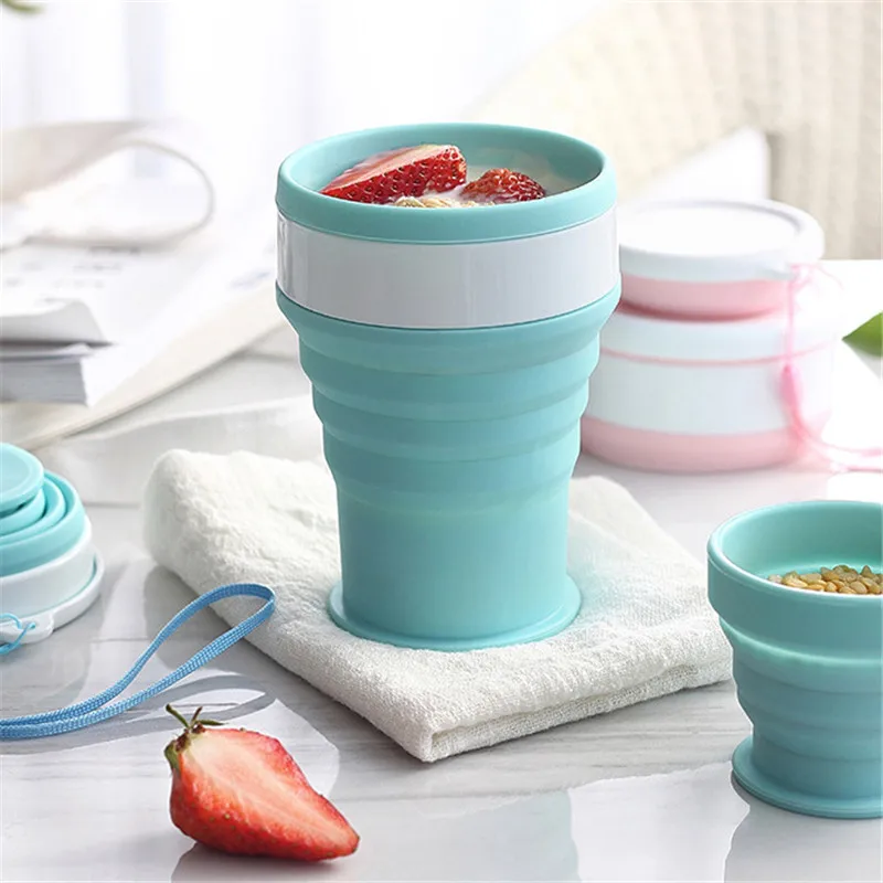 

Silicone Travel Cup Retractable Folding Coffee Cup Telescopic Collapsible Drinking Tea Cup Outdoor Sports Tour Camping Water Cup