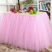 100x80 см пышная Тюлевая юбка для стола для свадьбы, дня рождения, регистрации, украшение скатерти