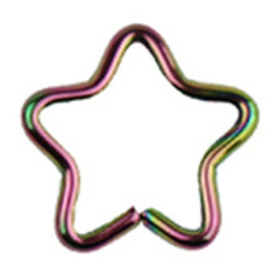 Star Colorful 1PC Поддельные спирали пирсинг уха Daith 10 шт. 361L хирургическая сталь Сердце Звезда Кольцо хряща кольцо для козелка ушной раковины губы носа орбитальная шпилька сексуальные ювелирные изделия - Окраска металла: Star Colorful 1PC