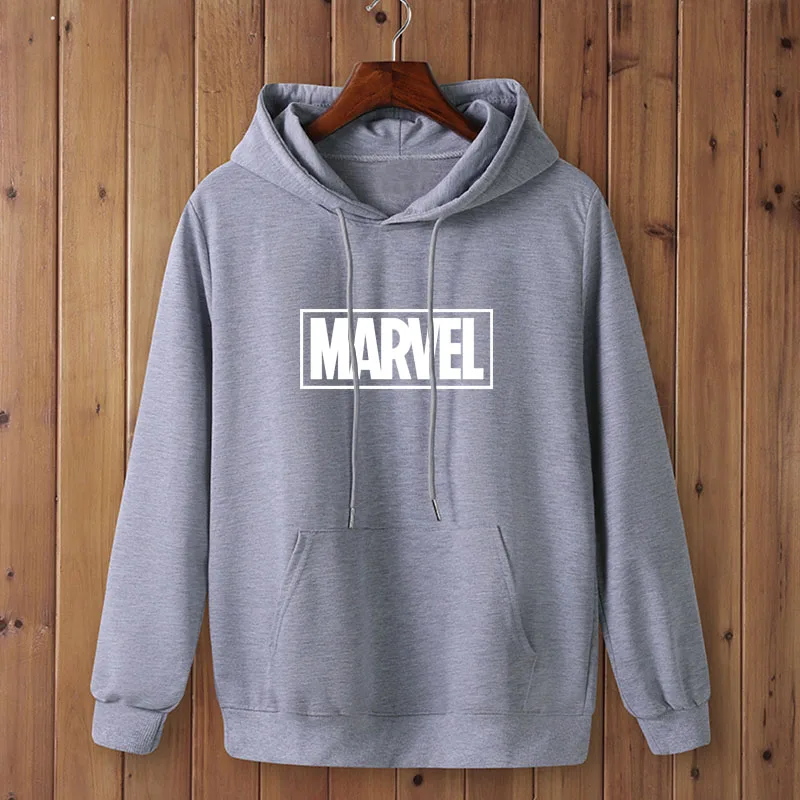 201 Модные кофты с капюшоном "Marvel" для мужчин/женщин, новинка, толстовка супергероя Мстителей, мужская толстовка с капюшоном, высокое качество, повседневные толстовки - Цвет: light grey-W