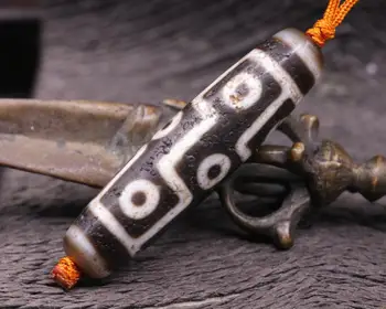 

Magic Power Tibetan Old Agate 9 Eye 4 Stripe dZi Bead Amulet Totem Pendant 3A LK LKbrother Sauces Top Quality