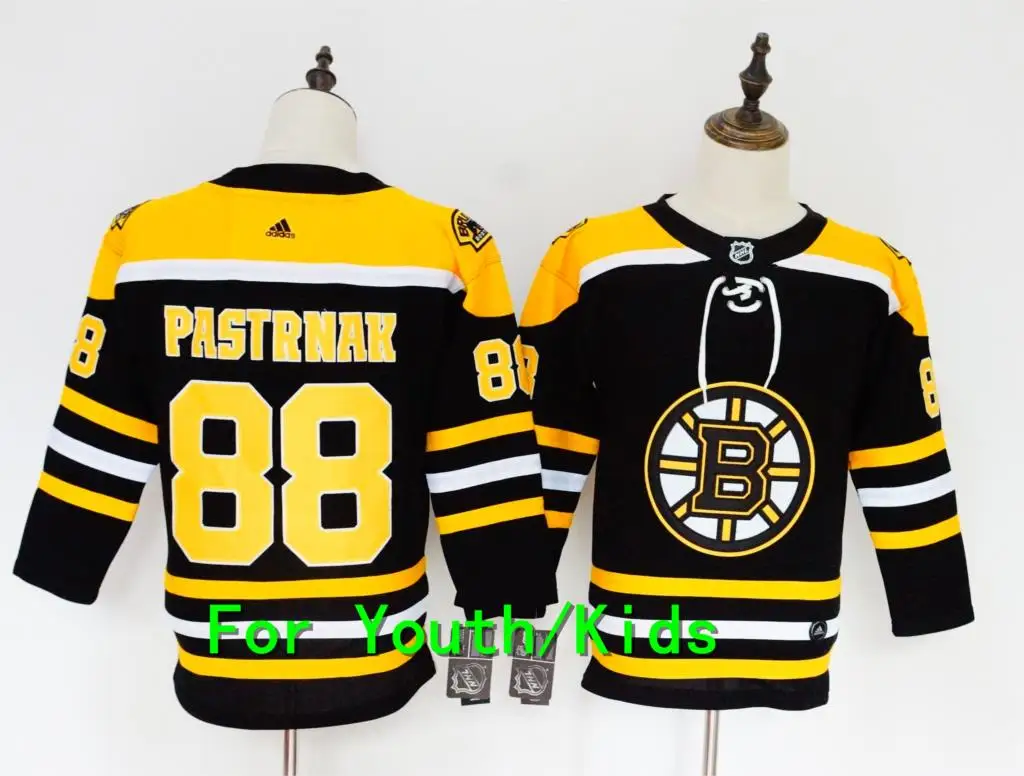 Молодежная вышивка сшитая Boston#63 Brad Marchand 37 Patrice Bergeron 88 Давид Pastrnak Дети Джерси