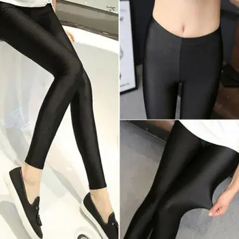 

Women High Waist Stretch Skinny Shiny Leggings Slim Fit Tight-Pants Pencil Pants