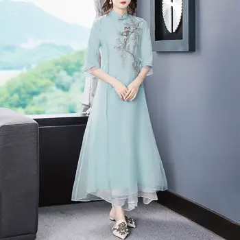

Enterprise-establishing Joined the Middle-Aged WOMEN'S Dress New Style Korean-style Dress 2020 Summer Embroidered Fashion Middle
