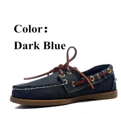 Мужская повседневная обувь из воловьей кожи с первым слоем; Docksides Deck Moccain; водонепроницаемые мокасины; обувь для вождения; модная обувь унисекс ручной работы - Цвет: 22
