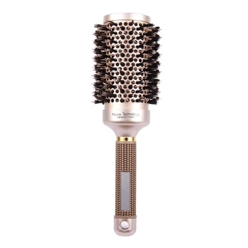 

Round Barrel Hair Brush with Simulation Boar Bristle, for Hair Drying, Styling, Curling, Gold (2.1 inch) New