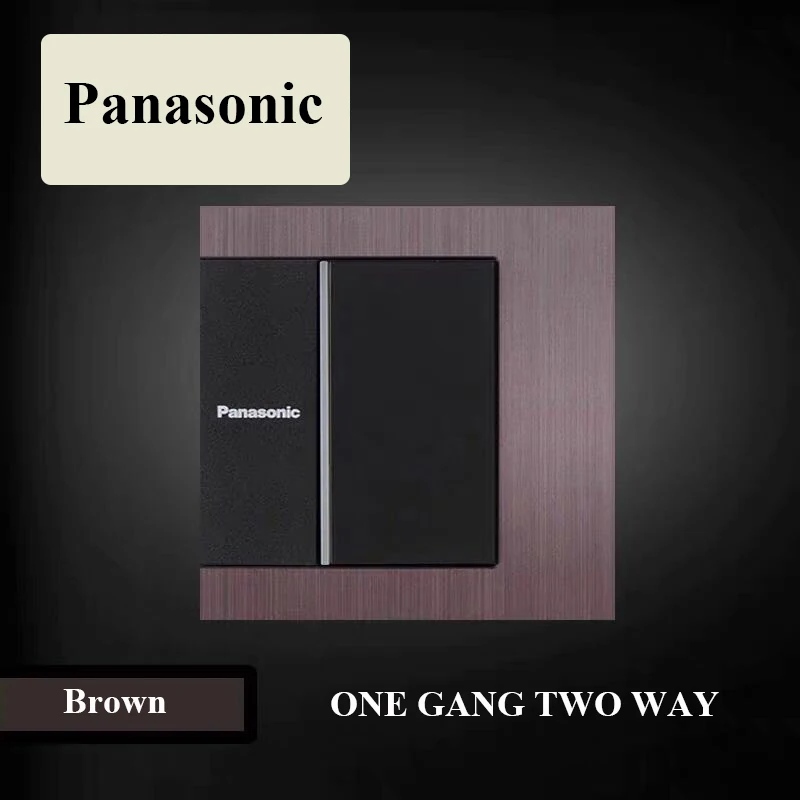 Panasonic, японский дизайн, роскошный светильник, переключатель 1, 2, 3 банды, 2-позиционный настенный переключатель, панель из алюминиевого сплава, переключатель включения/выключения - Цвет: 1 GANG 2 WAY