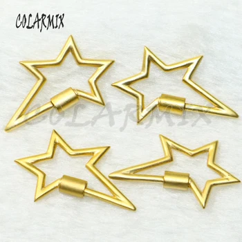 

10pcs Star clasp bolt clasp jewelry Pop star accessories Matte golden pendants for jewelry making Slim clasp for necklace 50242