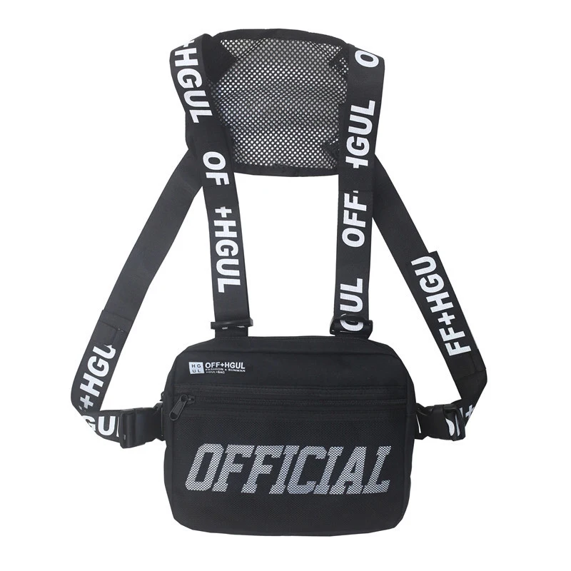 Black Waist pack Модная нагрудная сумка, поясная сумка, мужская и женская нагрудная сумка, уличная функциональная поясная сумка с карманом для телефона, регулируемая Сумка-жилет - Цвет: Black Waist pack