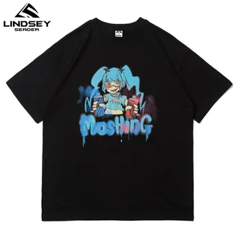 

Men 2020 Hip Hop Streetwear T Shirt Cartoon Girl Printed Harajuku Oversize Tshirt Summer Short Sleeve T-Shirt Cotton Tops Tees