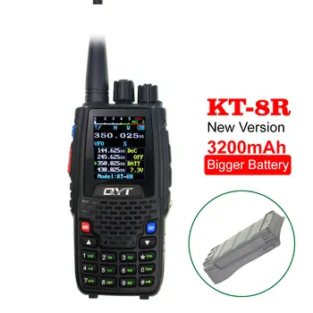 

2020 QYT Quad Band Walkie talkie UHF 136-147Mhz 400-470mhz 220-270mhz 350-390mhz 4 Band 3200mAh Two Way Ham Transceiver KT-8R