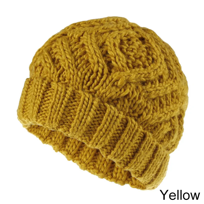 Зимняя шапка женская теплая шапка унисекс эластичные трикотажные лыжные шапочки Женская заглушка на шляпку Шапка Лыжная теплая шапка вязаная шапка уличная шапка - Цвет: yellow