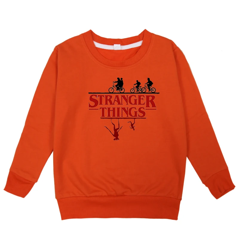 kids hoodies 11 Г. Толстовки с капюшоном для маленьких девочек и мальчиков с принтом «странные вещи», костюм топы с длинными рукавами, осенняя хлопковая футболка, свитшоты одежда для маленьких детей, унисекс - Цвет: kids hoodies 11