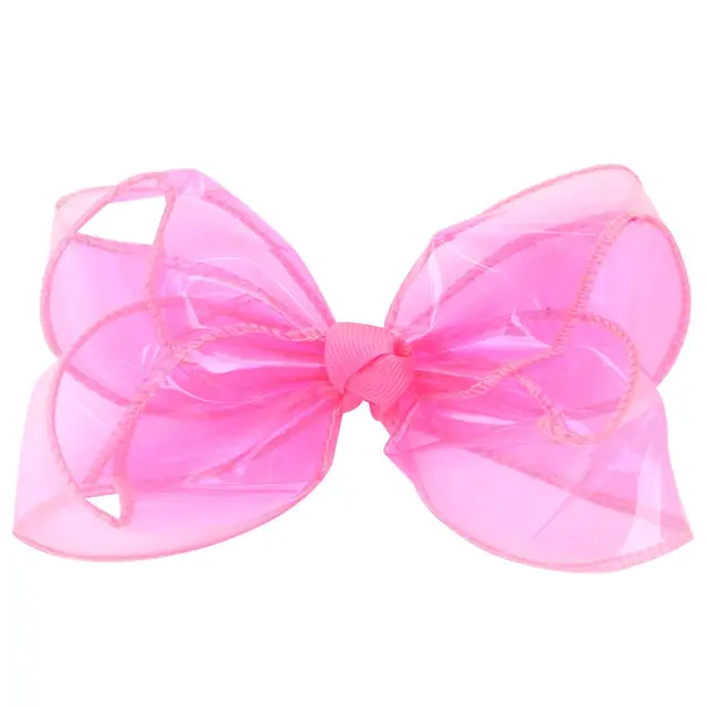 Waterproof Jelly Bows Hair Bows for Girls with Clips Girl Kids Hair accessories Glitter Knot Bows Pool/Swim Bows Solid Hairpins 4in(14)