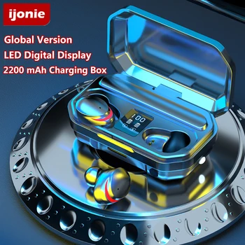 

New LED Bluetooth Earphones Wireless Headphones Touch Control Headphone IPX7 Waterproof Wireless Charging Sports Headset Earbuds