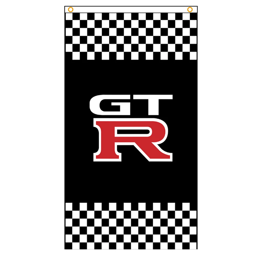 

3x5 Ft GTR Vertical Checkered Flag for Car Show Promotion