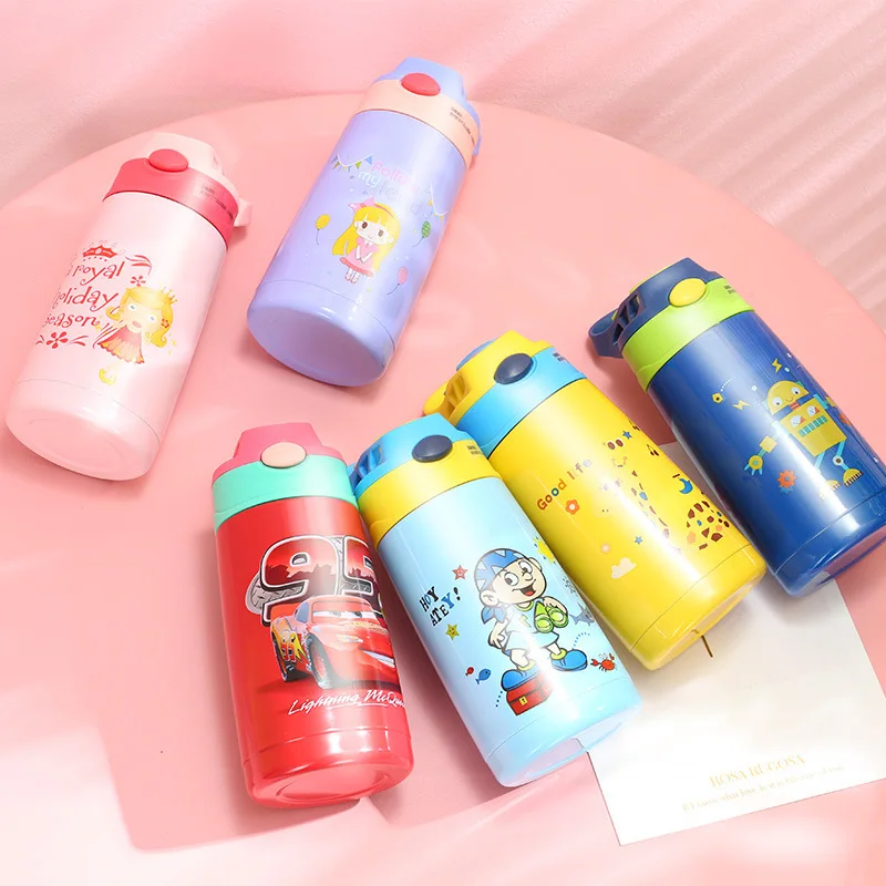 

Fashion Children Straw Insulated Cup Stainless Steel Kettle Baby Students Bottle Nipple Water Cup Gift Customization Lettering