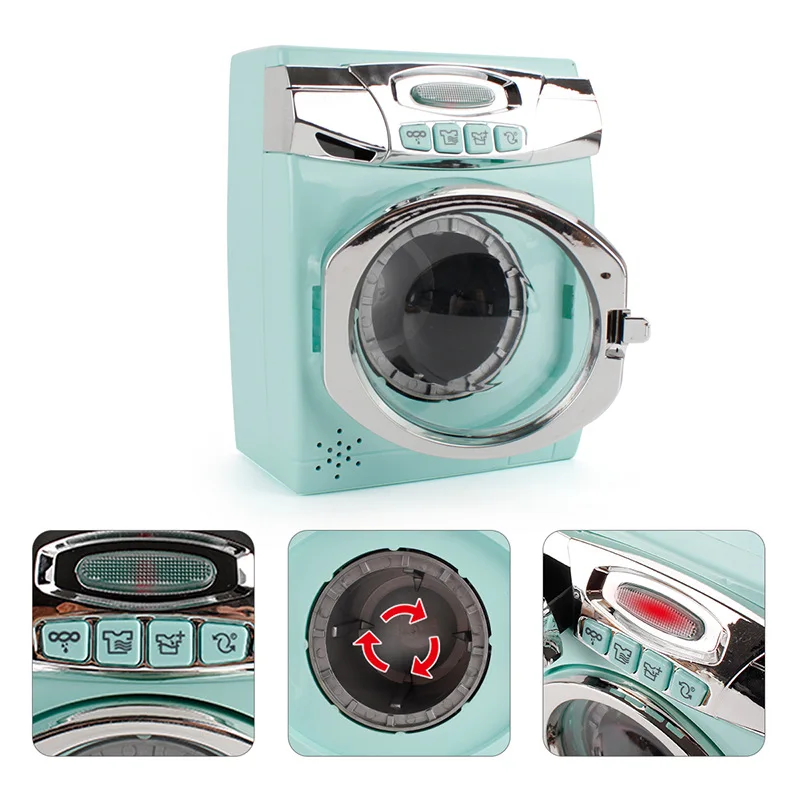 Children Kitchen Toy Simulation Washing Machine Bread Maker Oven Microwave Girls Play House Role Play Interactive Toys